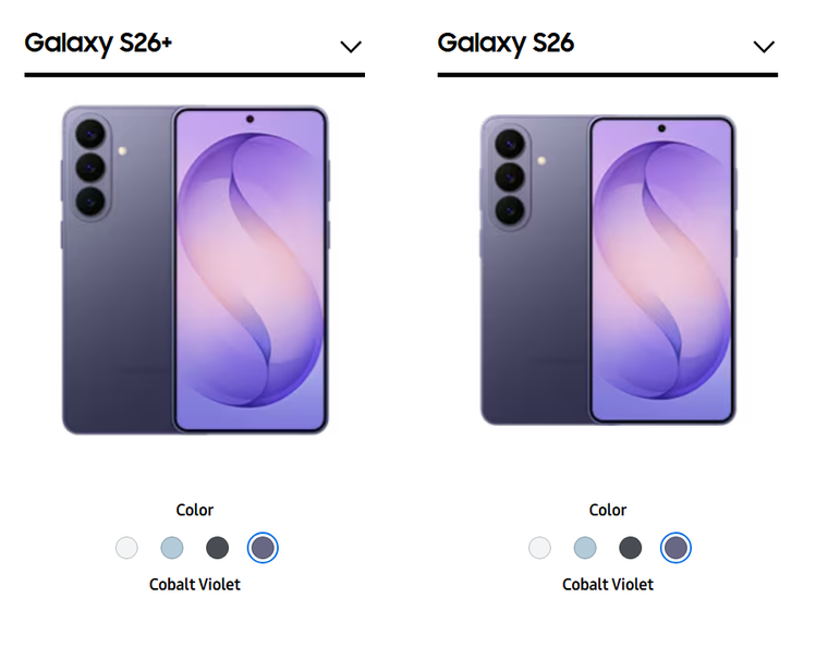 La serie Samsung Galaxy S26 mantiene un diseño elegante con bordes redondeados y colores metalizados. La serie Samsung Galaxy S26 mantiene un diseño elegante con bordes redondeados y colores metalizados.