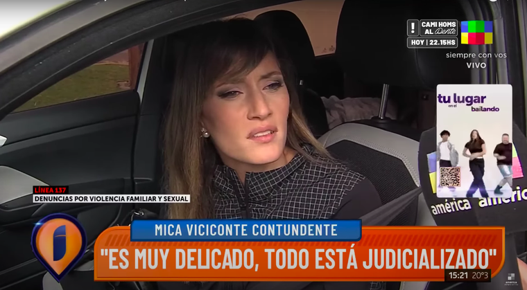 Mica Viciconte durante un móvil con Intrusos. Foto: Imagen de América TV