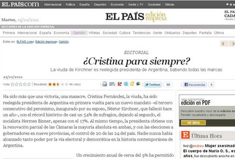 La nota aparece en la edición impresa también.