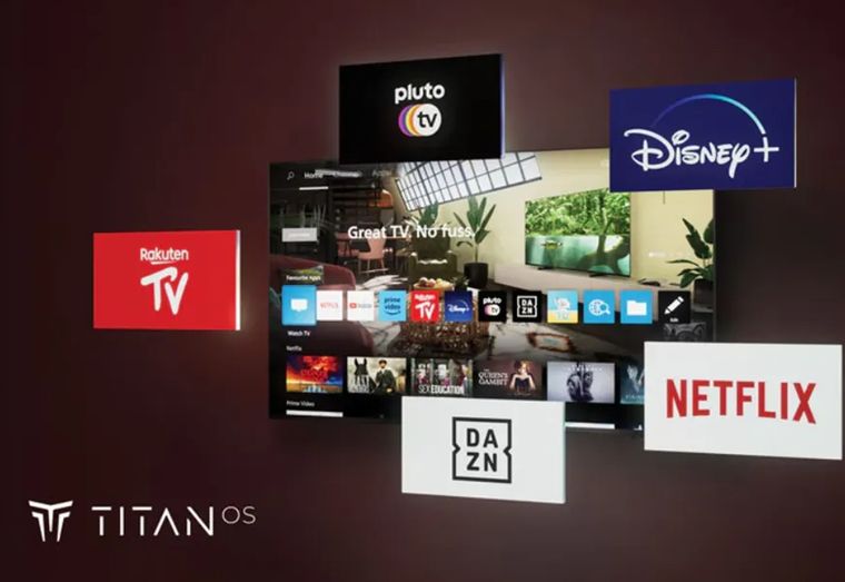El sistema Titan permite acceder a Netflix, YouTube, Prime Video y Disney+ desde el televisor. El sistema Titan permite acceder a Netflix, YouTube, Prime Video y Disney+ desde el televisor.