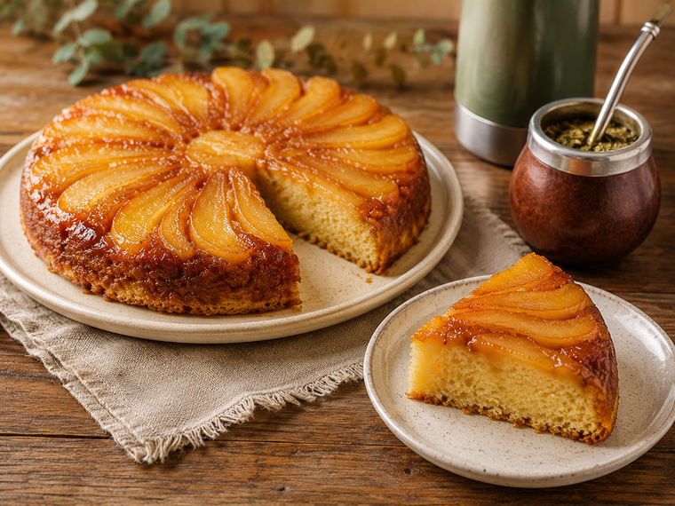 Torta invertida: en esta receta las peras blanqueadas son su gran secreto