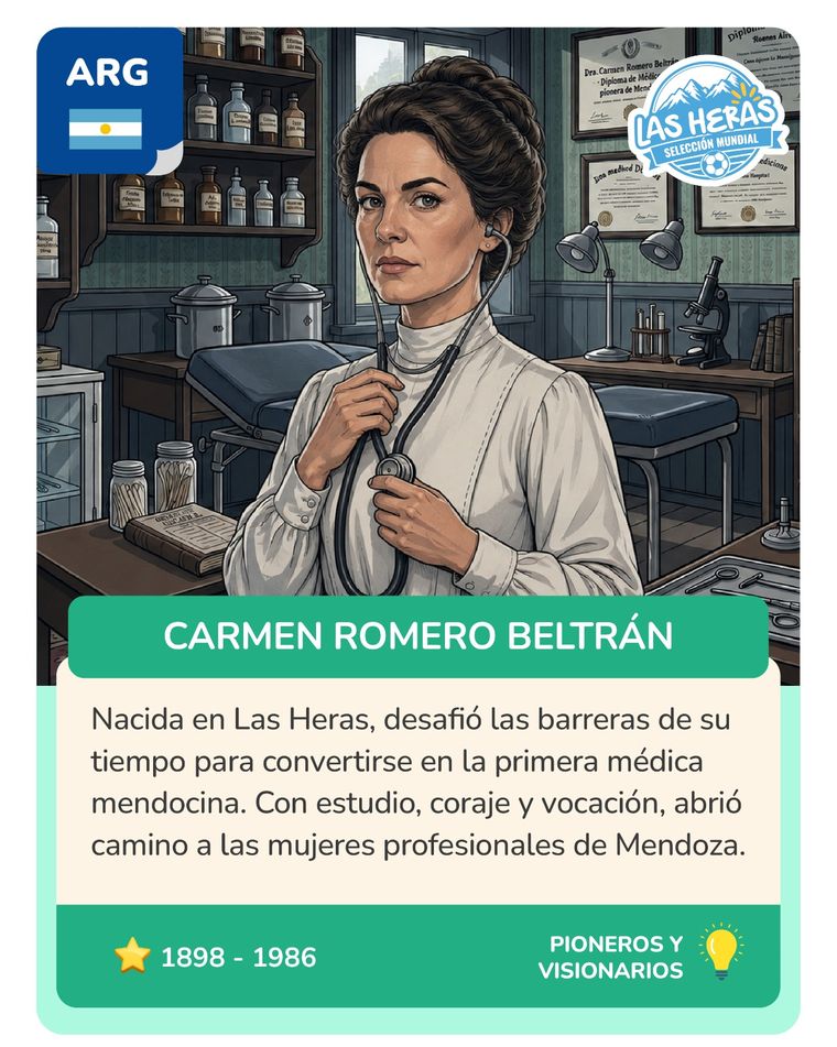 Carmen Romero Beltrán, la primera médica de Mendoza, tiene su figurita Carmen Romero Beltrán, la primera médica de Mendoza, tiene su figurita