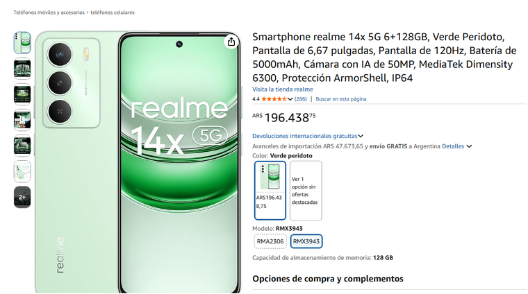 El teléfono de realme a un precio super accesible en Amazon Argentina. El teléfono de realme a un precio super accesible en Amazon Argentina.
