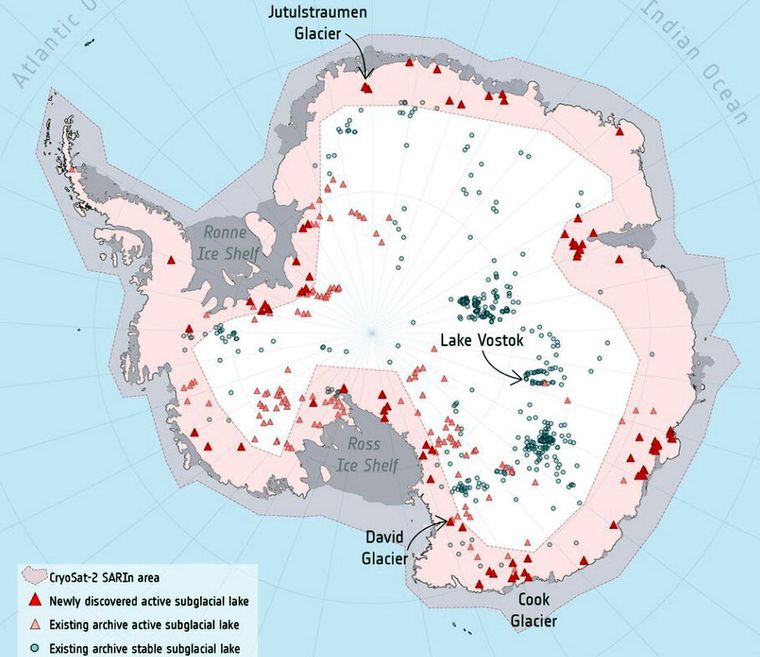 Inventario de lagos subglaciales en la Antártida. Foto Dpa Inventario de lagos subglaciales en la Antártida. Foto Dpa