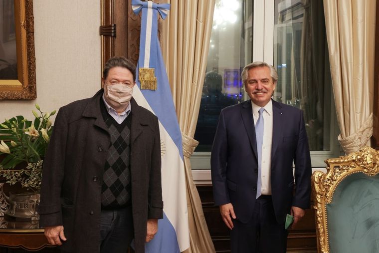 Claudio Lozano, junto a Alberto Fernández. Foto: Twitter Claudio Lozano