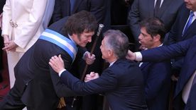 Javier Milei junto a Mauricio Macri, el día que asumió como presidente. Foto: Télam