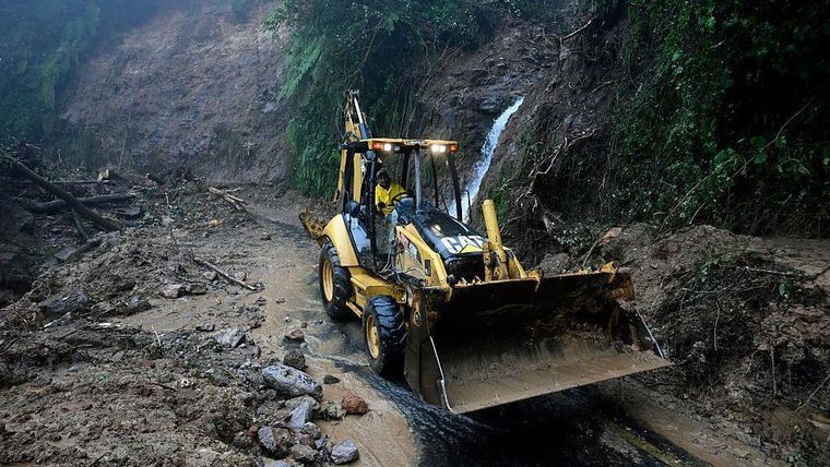 Muchas carreteras quedaron bloqueadas en el estado de Hidalgo.