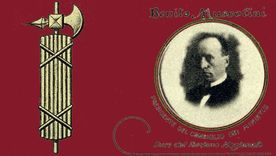 El fascio, a la izquierda, fue el símbolo del Partido Nacional Fascista de Benito Mussolini, a la derecha.