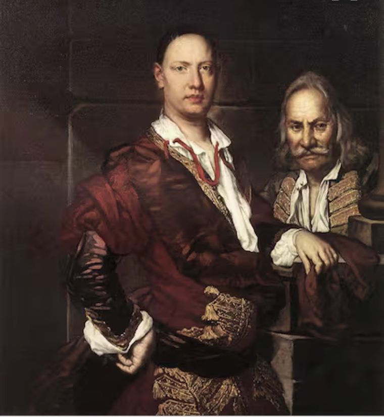 “Retrato de Giovanni Secco y su sirviente”