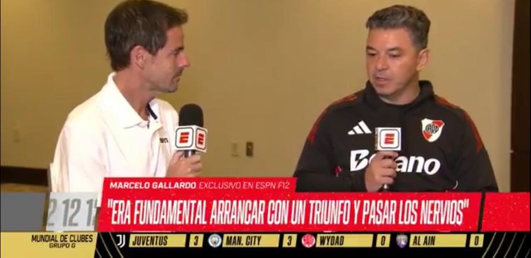 Gallardo habló sobre la ida de Mastantuono al Real Madrid. Foto: Captura