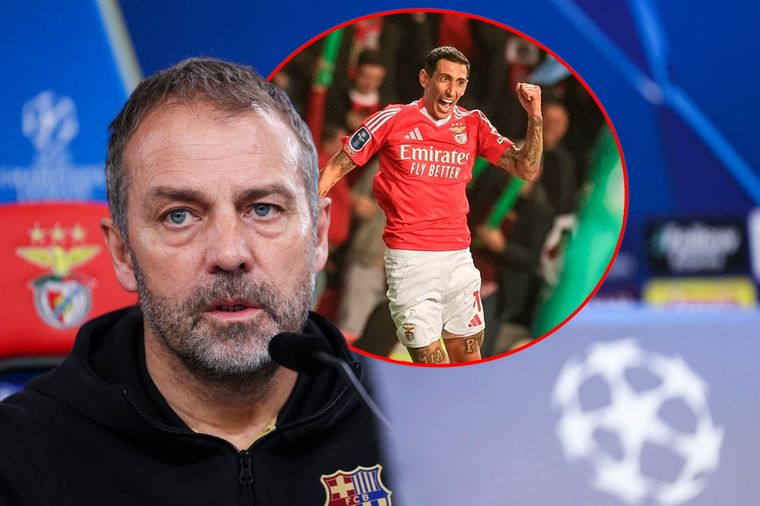 Hansi Flick le dedicó palabras de admiración a Di María. Foto: EFE