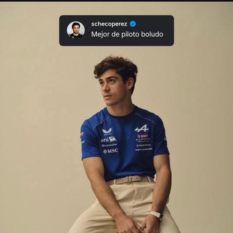 El divertido comentario de Checo Pérez a Franco Colapinto. El divertido comentario de Checo Pérez a Franco Colapinto.