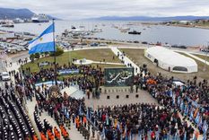 Acto en Ushuaia, capital de la provincia de Tierra del Fuego, Antártida e Islas del Atlántico Sur. Foto: X/@VictoriaVuoto