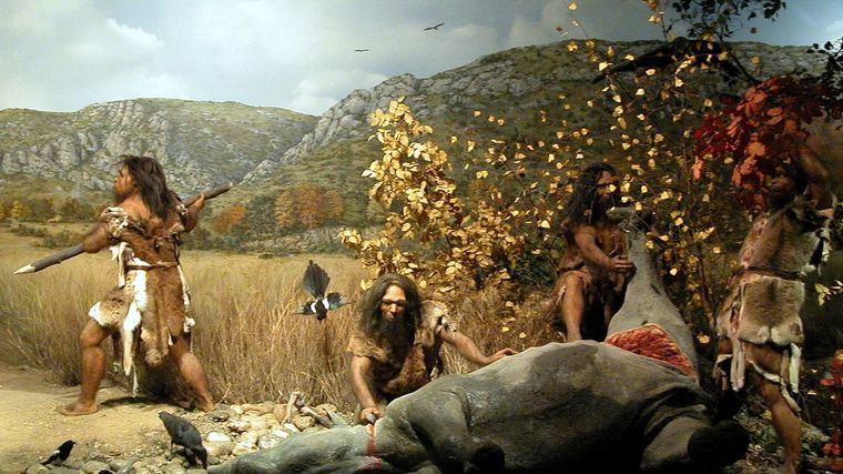 Representación de la vida en la prehistoria. Foto: Hauterfly.