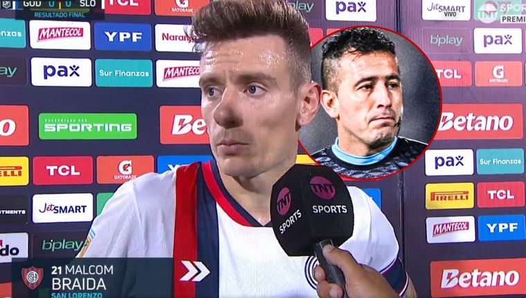 Braida explotó contra el árbitro tras el empate de San Lorenzo. Foto: captura de TV