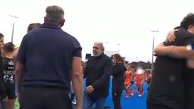 Aníbal Fernández estuvo presente durante la final del Mundial de Hockey.