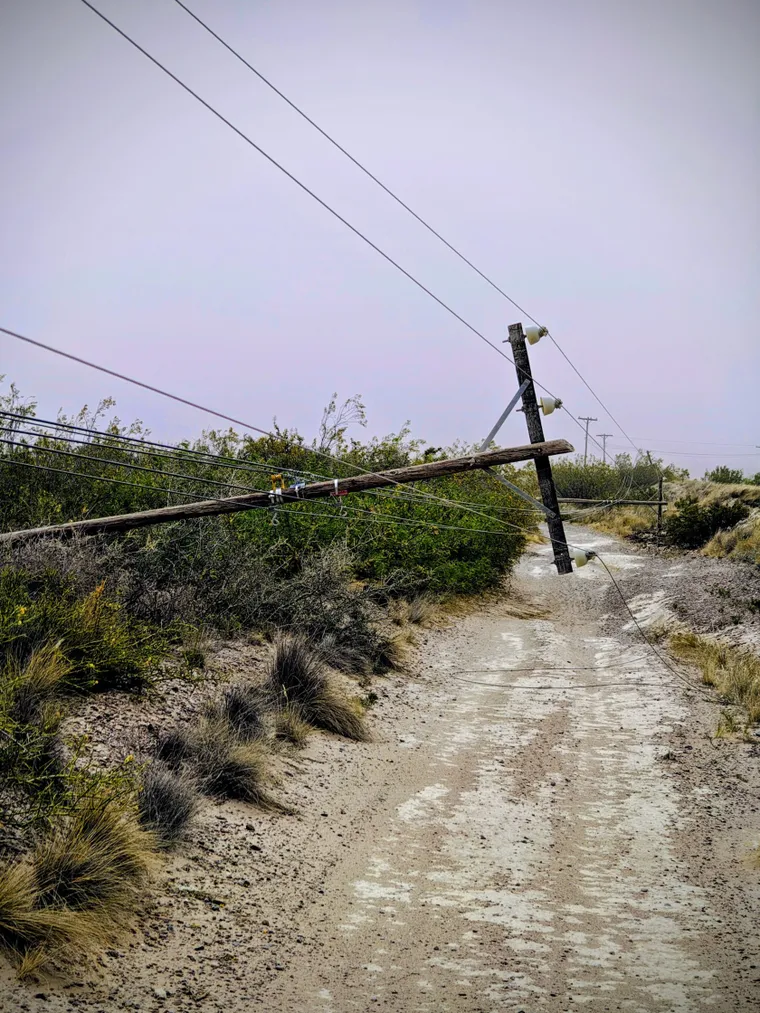 Los destrozos que provocó la nube de polvo en la Patagonia. 
