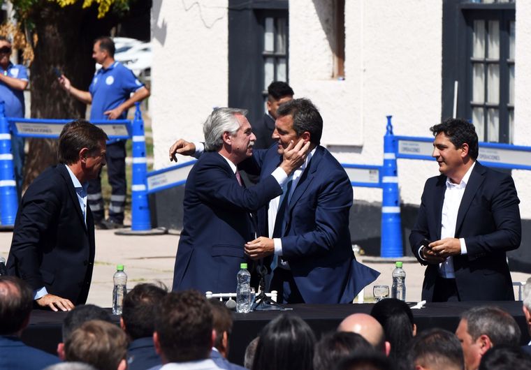 Alberto Fernández y Sergio Massa se mostraron juntos en Mendoza. Foto: Télam