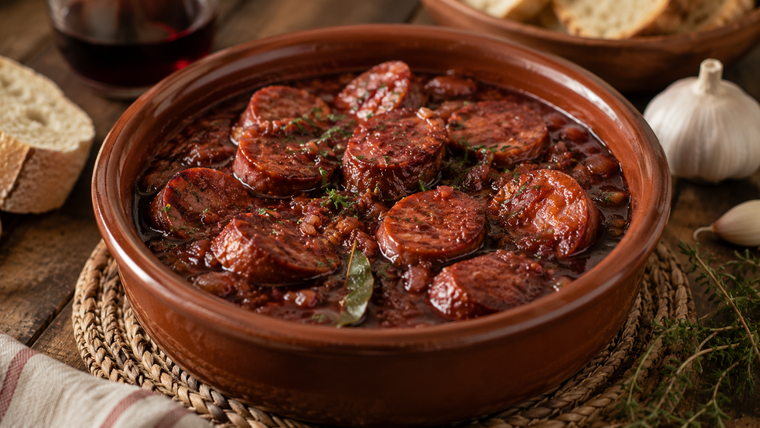 Receta para que disfrutes un buen plato de chorizos al vino