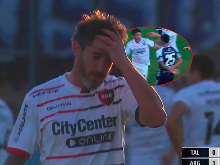 Pablo Pérez tuvo una de sus habituales reacciones temperamentales y vio la roja en Newells-Gimnasia.