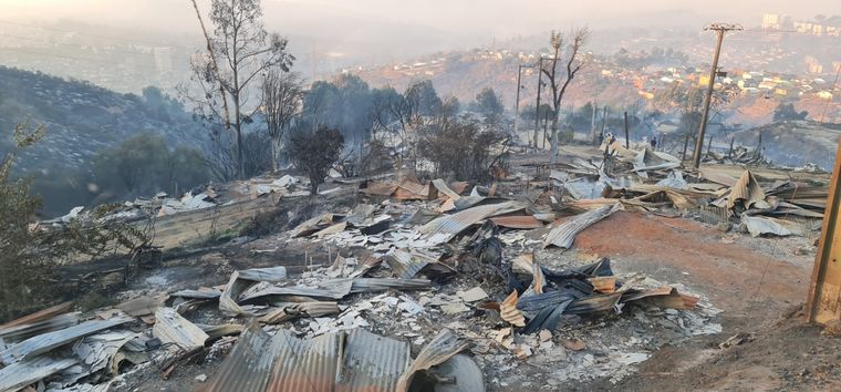La dura imagen que refleja el saldo de los incendios en Chile Foto: InfoChile