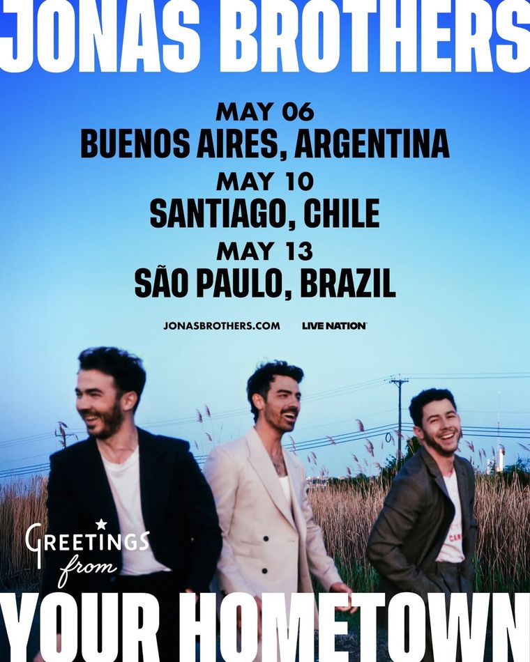 Nick, Joe y Kevin Jonas vuelven al Movistar Arena tras sus exitosos shows de 2024. Nick, Joe y Kevin Jonas vuelven al Movistar Arena tras sus exitosos shows de 2024.