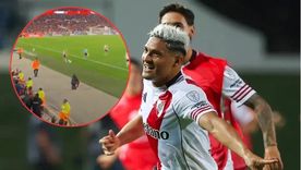 Maxi Salas y un ¿festejo desmedido? en el gol de Quintero a San Lorenzo en el último suspiro del alargue. Maxi Salas y un ¿festejo desmedido? en el gol de Quintero a San Lorenzo en el último suspiro del alargue.