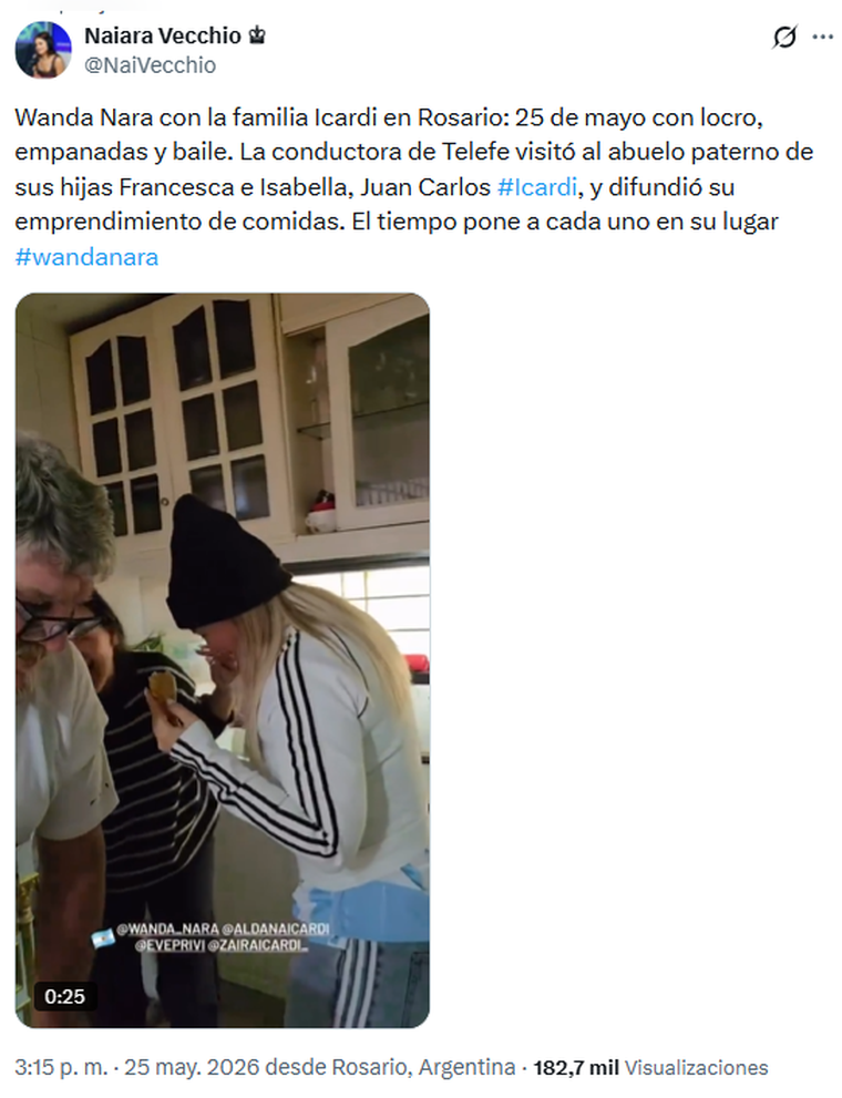 Wanda con la familia de Mauro Icardi. Wanda con la familia de Mauro Icardi.