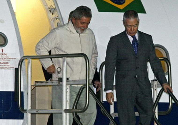 El arribo de Lula De Silva al país. Foto: NA