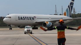 El avión con los migrantes repatriados de Venezuela. 