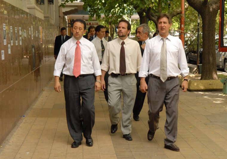 Jaque Racconto y Félix, codo a codo por las calles de San Rafael. Foto: Prensa Gobierno