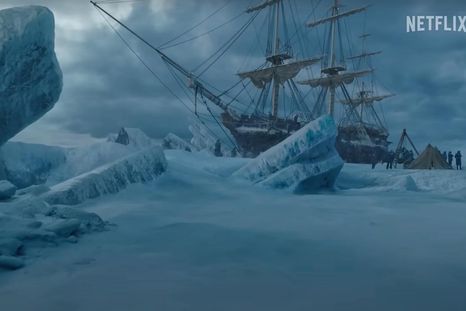 La escena de Frankenstein en el ártico fue filmada en un estudio de Toronto. La escena de Frankenstein en el ártico fue filmada en un estudio de Toronto.