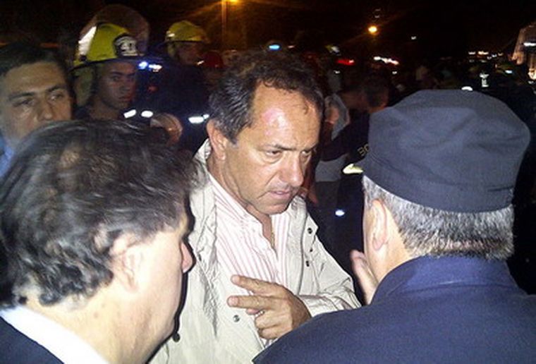 Scioli se acercó al lugar. Foto: Infobae