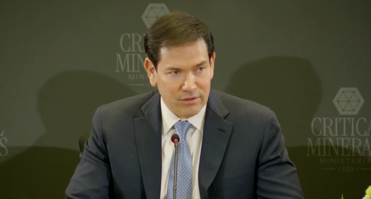 El secretario de Estado de Estados Unidos, Marco Rubio, en la cumbre de minerales críticos. El secretario de Estado de Estados Unidos, Marco Rubio, en la cumbre de minerales críticos.
