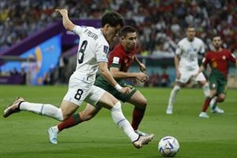 Uruguay perdió ante Portugal y quedó contra las cuerdas en Qatar 2022. Foto: EFE