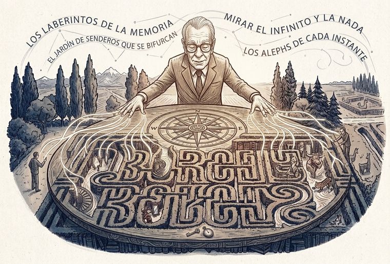 Qué más vivo y orgánico que tributar al maestro con un libro hecho de plantas formando un laberinto que fue diseñado especialmente para el escritor. Qué más vivo y orgánico que tributar al maestro con un libro hecho de plantas formando un laberinto que fue diseñado especialmente para el escritor.