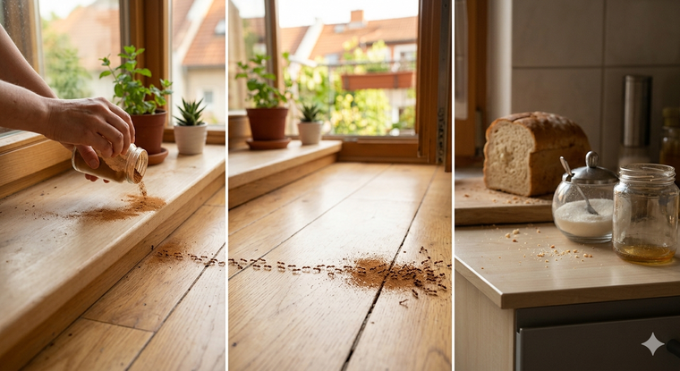 Un truco con canela para combatir las hormigas. Fuente: IA Gemini. Un truco con canela para combatir las hormigas. Fuente: IA Gemini.