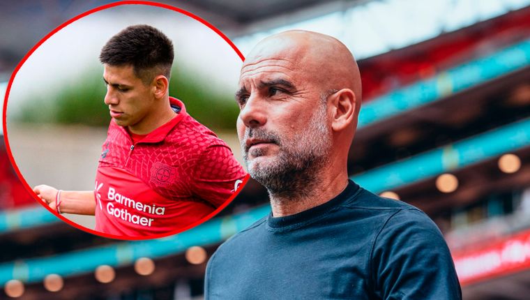 Guardiola se refirió a la falta de minutos del Diablito Echeverri.