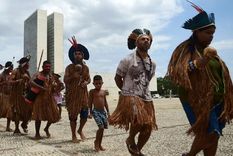 Representantes de pueblos originarios reconocidos en Brasil. Foto: NA Representantes de pueblos originarios reconocidos en Brasil. Foto: NA