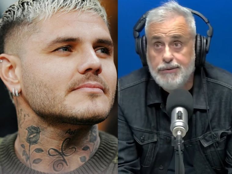 El futbolista y el periodista tuvieron un fuerte cruce. Foto: Instagram @mauroicardi/ YouTube @Radio10am.