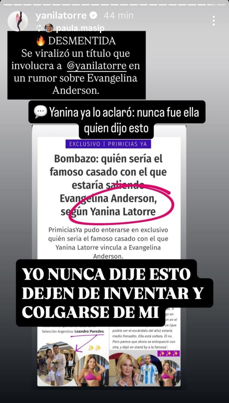 Yanina Latorre no dudó en revelar la verdad detrás del rumor que involucró a la modelo y al futbolista. Yanina Latorre no dudó en revelar la verdad detrás del rumor que involucró a la modelo y al futbolista.