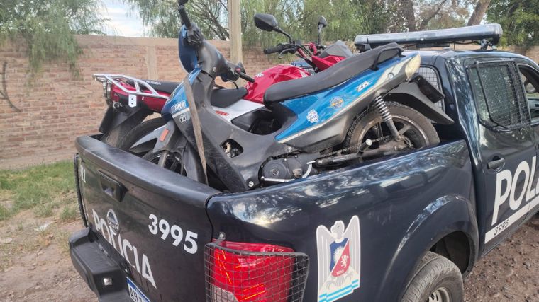 Las motos secuestradas por la policía.