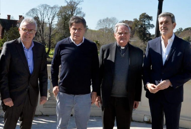 Zamora, Manes, Mons. Ojea y Florencio Randazzo, en la foto. Más tarde se sumó Sujarchuk. Foto: Prensa