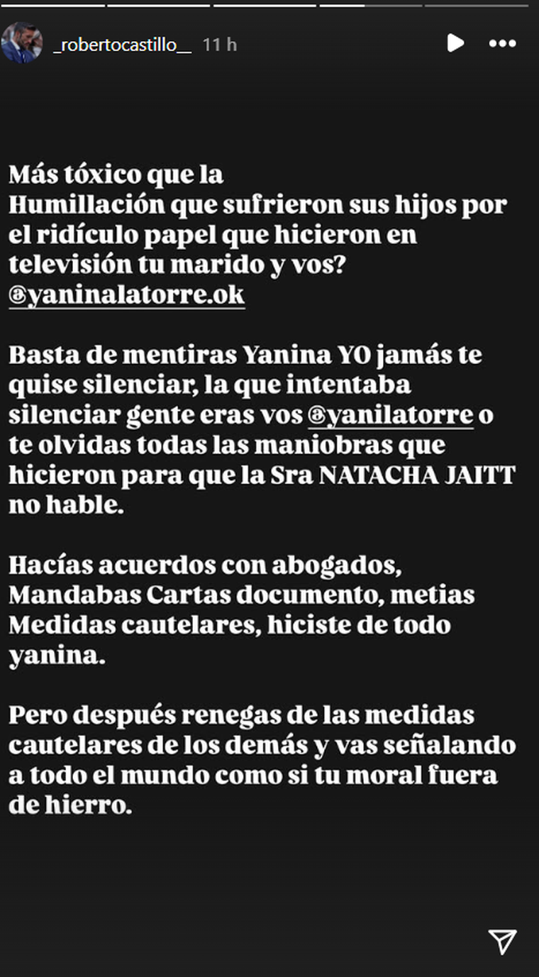 Fuerte descargo de Roberto Castillo. Fuerte descargo de Roberto Castillo.