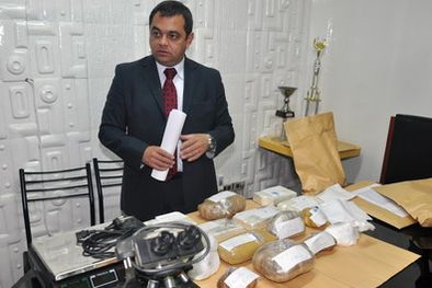 MDZol | El ministro Aranda dio detalle de lo incautado. Foto: Nacho Gaffuri / MDZ