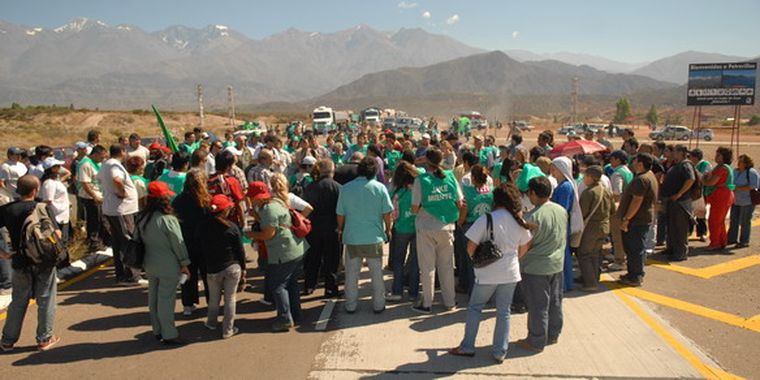 Protesta de Ate en Potrerillos. Foto: Nacho Gaffuri/ MDZ