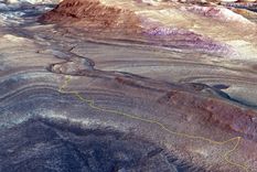 Recorrido del rover Curiosity hasta Gediz Vallis. Foto: Dpa.