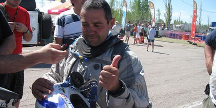 La Fuente, al momento de ingresar al vivac en San Rafael.