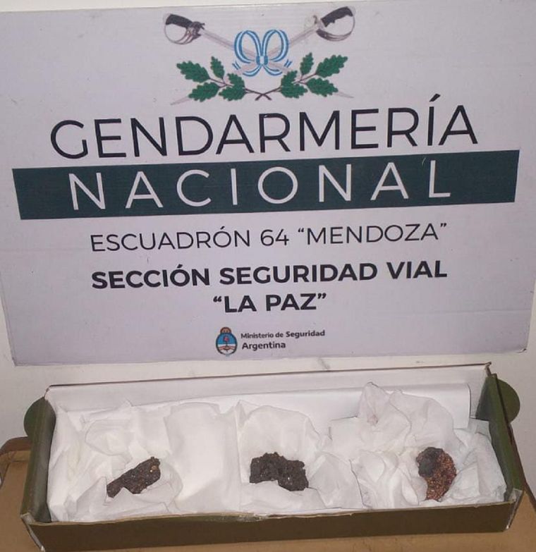 Los meteoritos hallados Foto: Gendarmería Nacional.