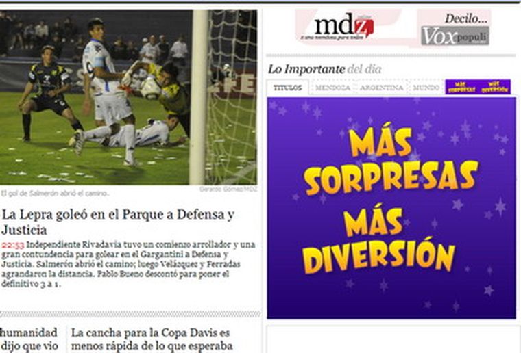 Los diarios on line, en pleno ascenso.